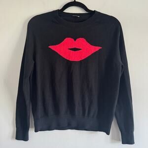 PS Paul Smith Lips Sweater Black Red Graphic Pullover Women’s XS Wool Blend Punk